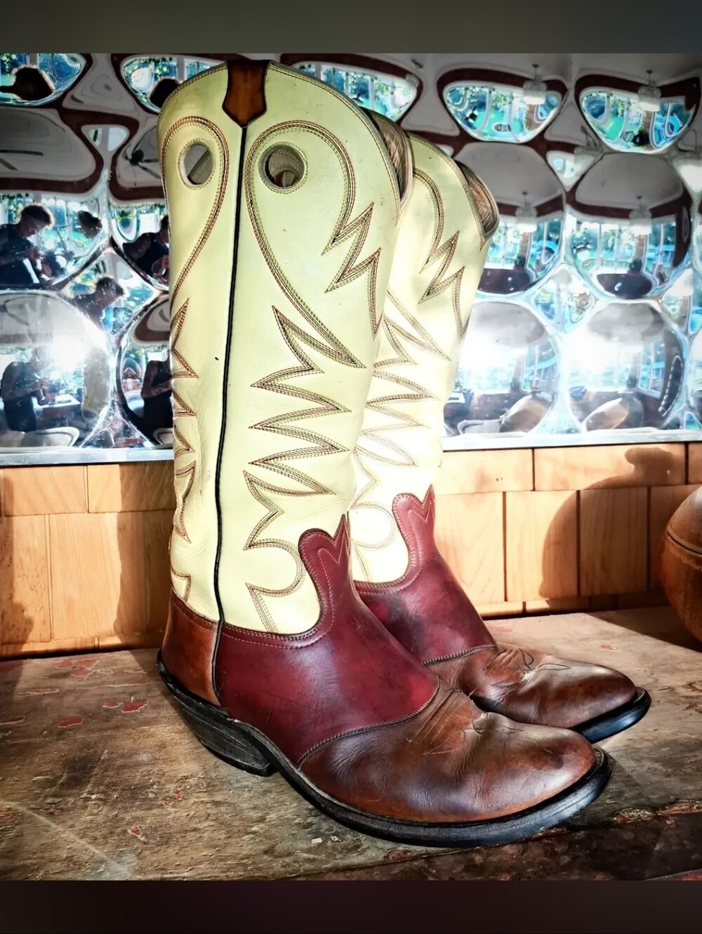 Bowman's Wilson Boot Co. Handmade 3 Tone Cowboy Boots 13